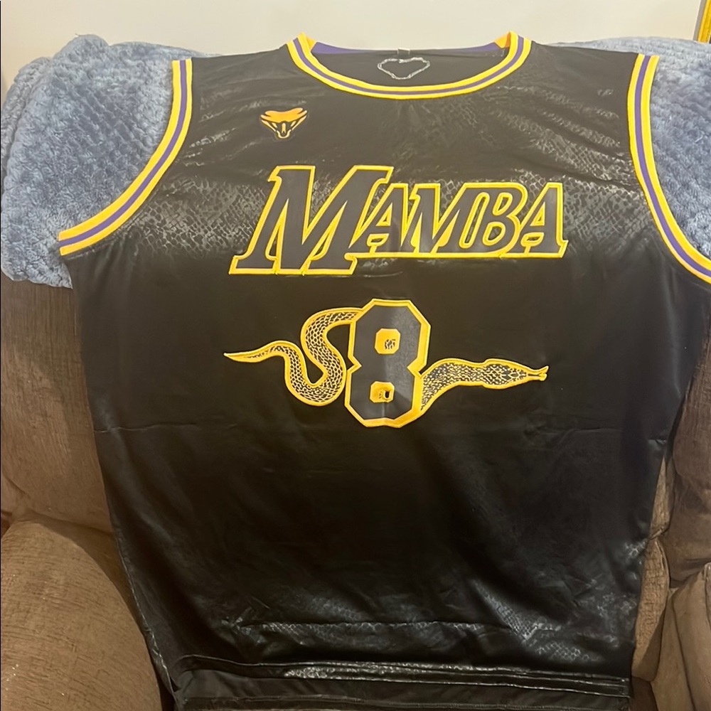 Replica Retro Black and Gold Mamba Kobe Bryant 8/24 Jersey